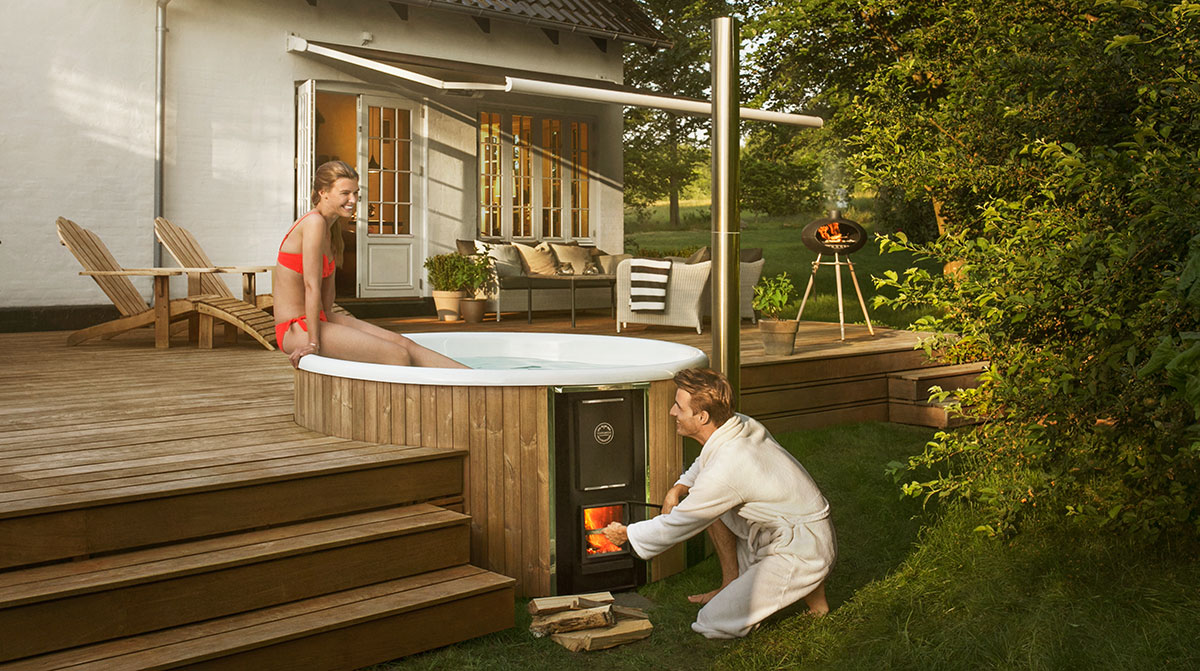 How long does it take to heat a hot tub Wood Heated Hot Tub From Skargards Hot Tubs Canada