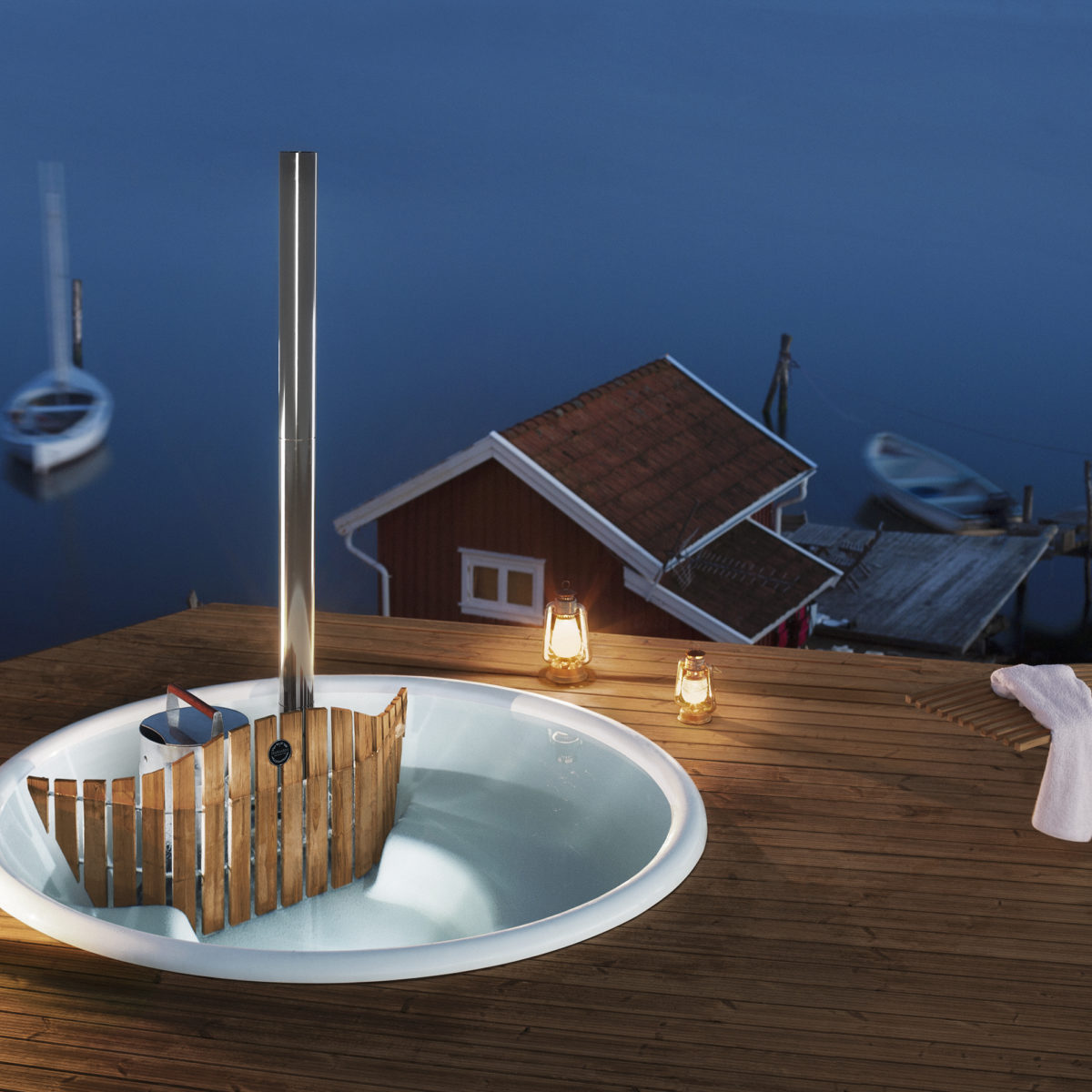 Log burner hot tub from Skargards DIY hot tub for your terrace